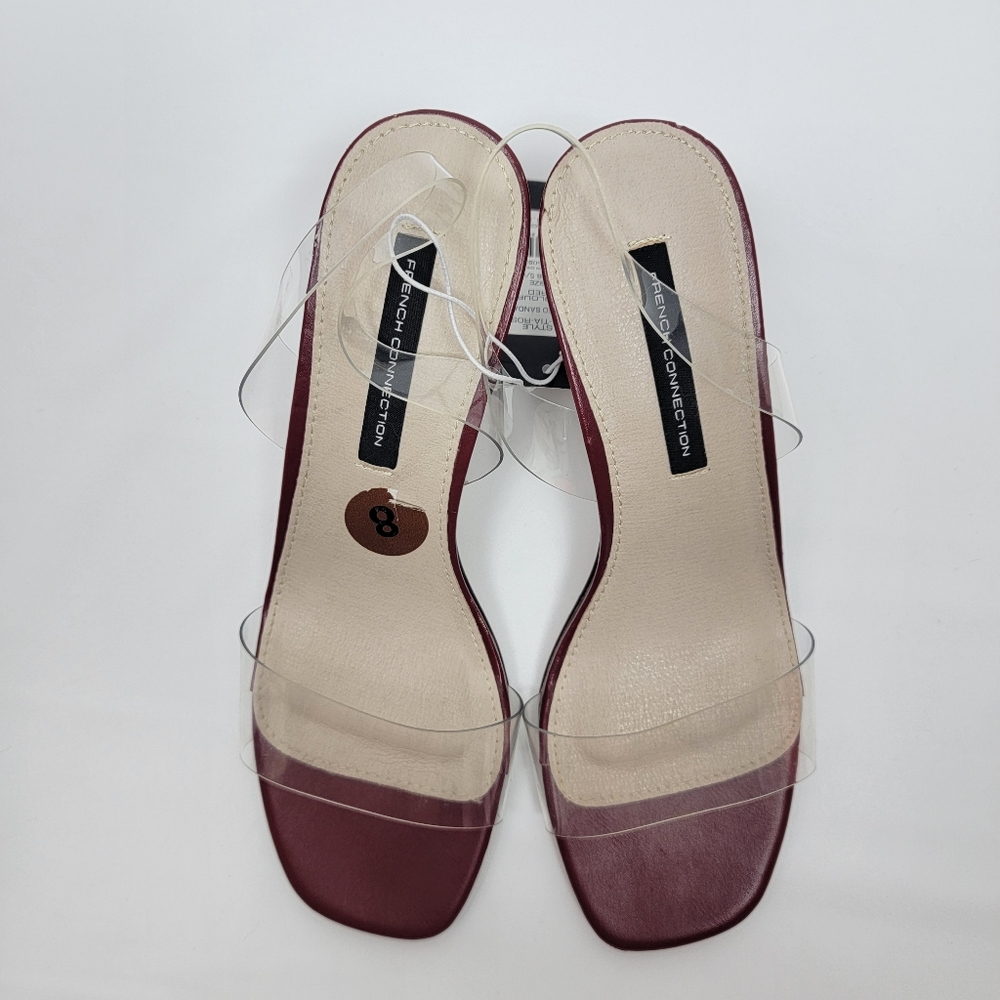 French Connection Womens Tia Heeled Sandal Red Clear Straps Heels Different Sz. - Picture 9 of 15